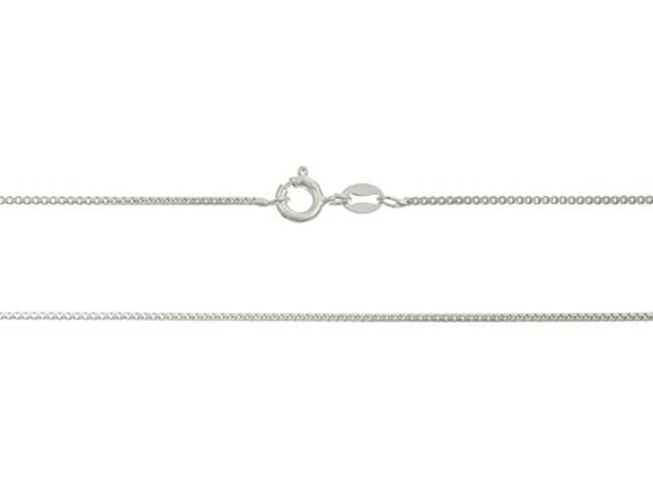JewelrySupply Sterling Silver Box Chain Box Chain .8mm Thickness 16" Length